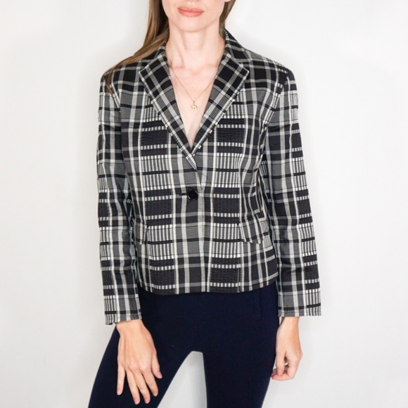 771. AKRIS PUNTO Plaid Cotton Silk Lightweight jacket 8 - Picture 5 of 7
